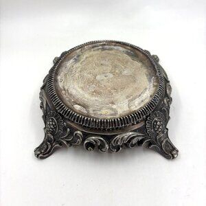 Vintage Japanese Trinket Jewelry Box Base Silver Tone Metal Victorian Style